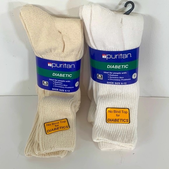 Puritan Socks For Diabetic Sensitive Skin Circulatory Problems New Size 6-12 - Picture 1 of 10